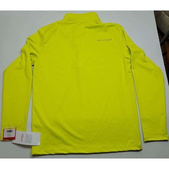 Spyder Citron Yellow Quarter Zip Long Sleeve 4 way Stretch Shirt Men's M NEW - Picture 9 of 9